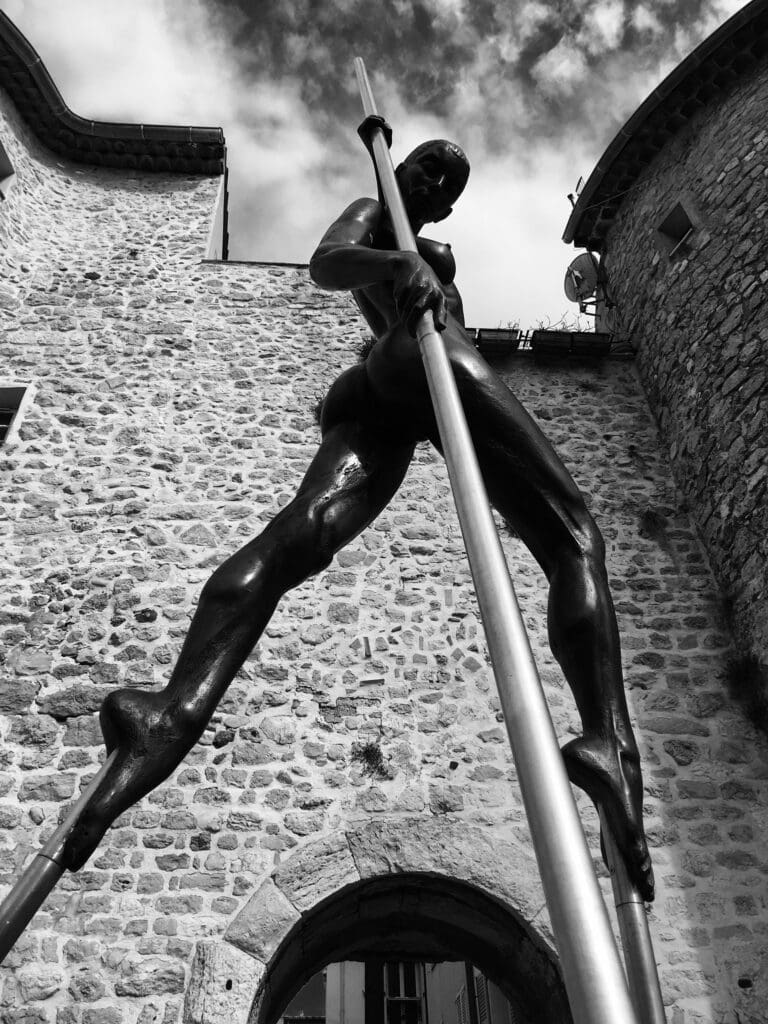 Nicolas Lavarenne Bronze Sculpture Woman on Stilts | Antibes, France